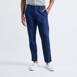 Men's Haggar Comfort Luxe Straight-Fit Flat Front Linen Pants, 40W X 32L, Navy